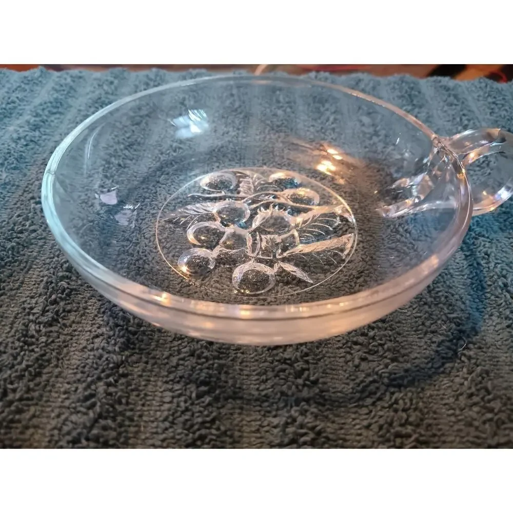 Vintage Imperial Clear Glass Intaglio Fruit 5